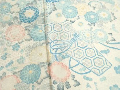 平和屋着物●訪問着　絞り　吉祥花文　正絹　逸品　CABI3089yc