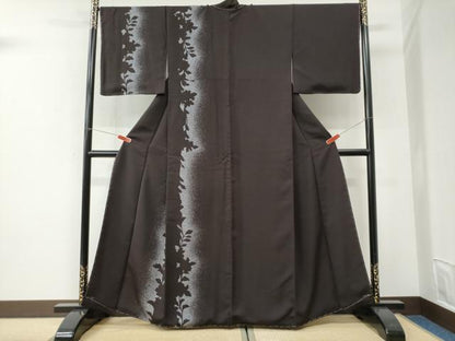 平和屋着物●訪問着　草花シルエット　正絹　逸品　未使用　CABI3092yc