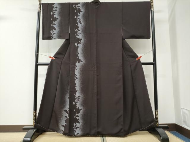 平和屋着物●訪問着　草花シルエット　正絹　逸品　未使用　CABI3092yc