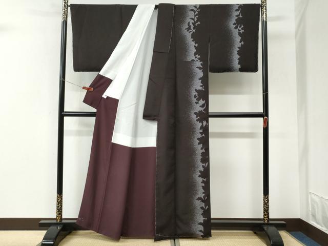 平和屋着物●訪問着　草花シルエット　正絹　逸品　未使用　CABI3092yc