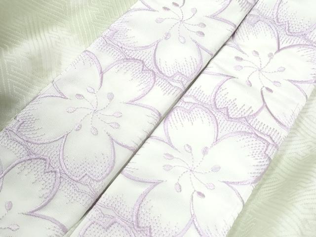 平和屋着物●長襦袢　無双仕立て　紗綾形変わり市松地紋　京都きもの友禅扱い　半衿刺繍　正絹　逸品　未使用　CABI3094yc