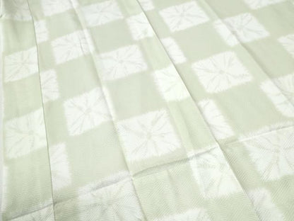 平和屋着物●長襦袢　無双仕立て　紗綾形変わり市松地紋　京都きもの友禅扱い　半衿刺繍　正絹　逸品　未使用　CABI3094yc