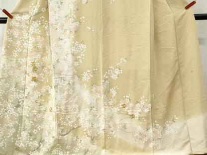 平和屋着物●訪問着　作家物　駒刺繍　枝桜文　暈し染め　さが美扱い　正絹　逸品　CABI3095yc