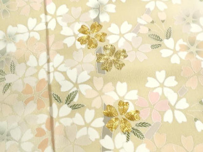 平和屋着物●訪問着　作家物　駒刺繍　枝桜文　暈し染め　さが美扱い　正絹　逸品　CABI3095yc