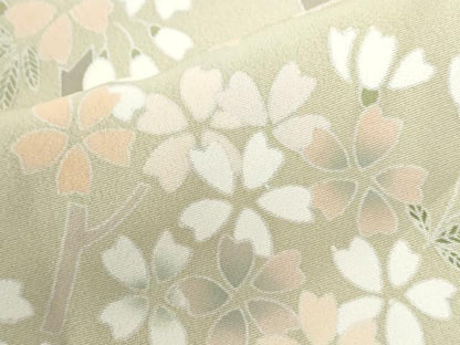 平和屋着物●訪問着　作家物　駒刺繍　枝桜文　暈し染め　さが美扱い　正絹　逸品　CABI3095yc