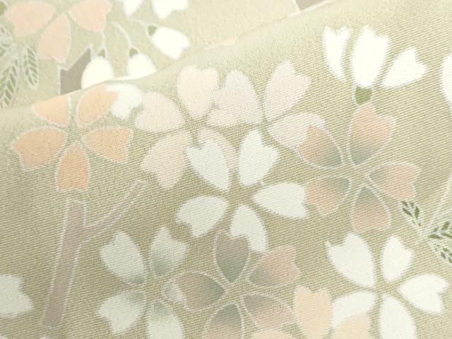平和屋着物●訪問着　作家物　駒刺繍　枝桜文　暈し染め　さが美扱い　正絹　逸品　CABI3095yc