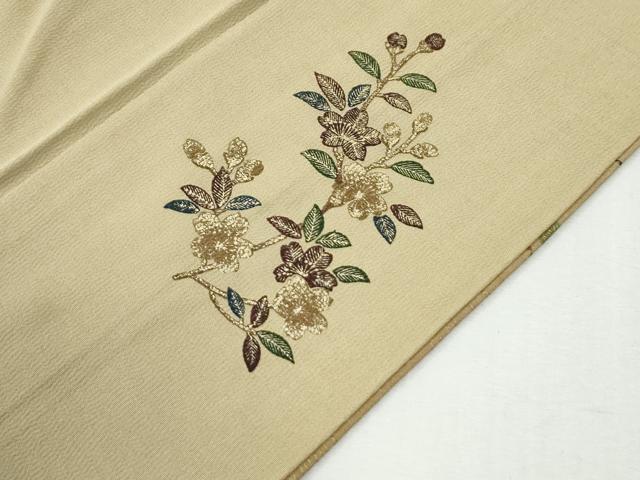 平和屋着物●訪問着　霞松竹梅花文　暈し染め　ラメ糸　金彩　正絹　逸品　CABI3097yc