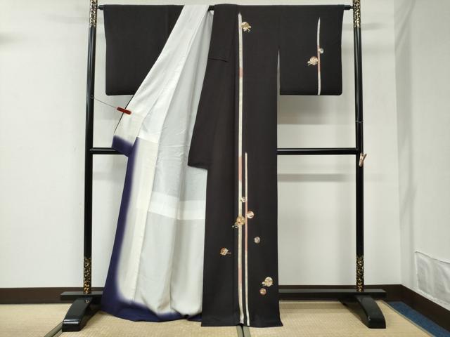 平和屋着物●訪問着　駒刺繍　雪輪横笛吉祥花文　金彩　ロング丈　正絹　逸品　CABI3099yc