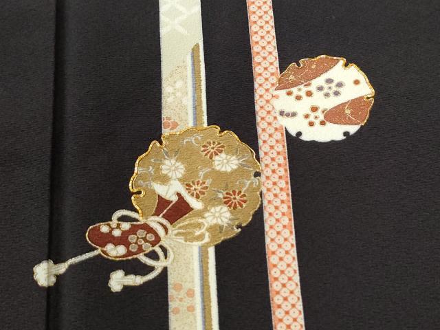 平和屋着物●訪問着　駒刺繍　雪輪横笛吉祥花文　金彩　ロング丈　正絹　逸品　CABI3099yc