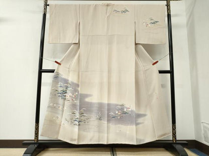 平和屋着物●京友禅の人間国宝　上野為二　訪問着　松竹梅風景文　暈し染め　正絹　逸品　CABI3102yc