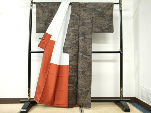 平和屋着物●本場大島紬　9マルキ　雲重ね吉祥花文　正絹　逸品　未使用　CABI3105yc