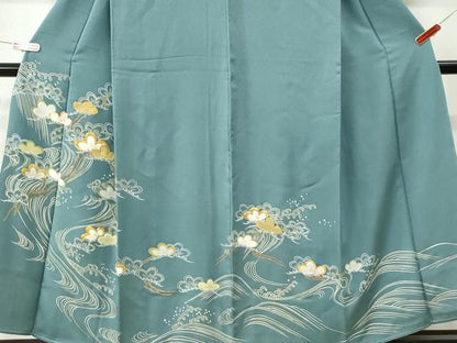 平和屋着物●創業460年・千總　色留袖　駒刺繍　竹屋町刺繍　浜松文　金彩　大丸扱い　正絹　逸品　CABI3106yc