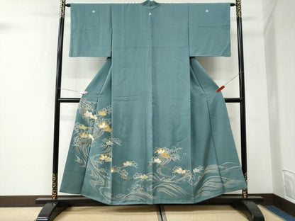 平和屋着物●創業460年・千總　色留袖　駒刺繍　竹屋町刺繍　浜松文　金彩　大丸扱い　正絹　逸品　CABI3106yc