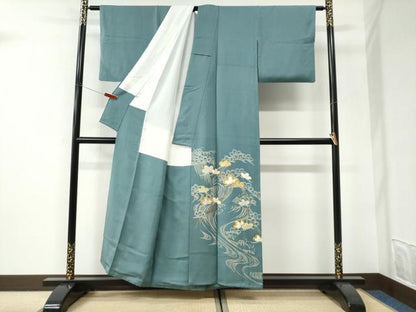 平和屋着物●創業460年・千總　色留袖　駒刺繍　竹屋町刺繍　浜松文　金彩　大丸扱い　正絹　逸品　CABI3106yc