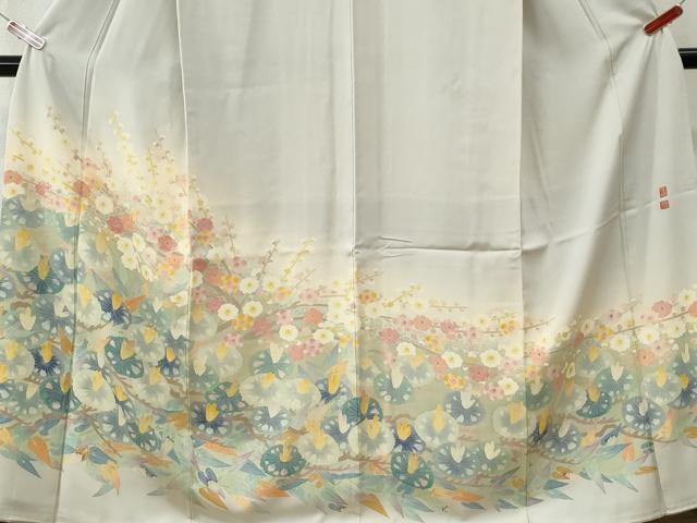 平和屋着物●本加賀友禅作家　百貫華峰　色留袖　枝花文　暈し染め　正絹　逸品　CABI3107yc