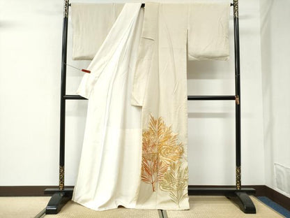 平和屋着物●豪華色留袖　駒刺繍　流水草木文　金彩　正絹　逸品　CABI3108yc