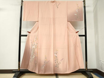 平和屋着物●友禅作家　高橋り明　訪問着　草花文　暈し染め　銀彩　さが美扱い　正絹　逸品　未使用　CABI3113yc