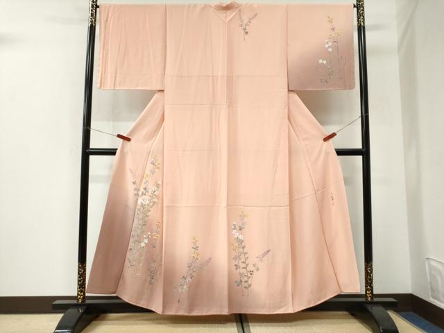 平和屋着物●友禅作家　高橋り明　訪問着　草花文　暈し染め　銀彩　さが美扱い　正絹　逸品　未使用　CABI3113yc