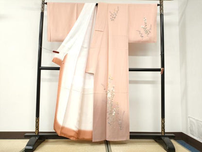 平和屋着物●友禅作家　高橋り明　訪問着　草花文　暈し染め　銀彩　さが美扱い　正絹　逸品　未使用　CABI3113yc
