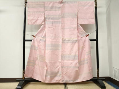 平和屋着物●紅花紬　米沢　霞文　さが美扱い　正絹　逸品　CABI3120yc