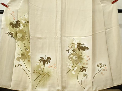 平和屋着物●訪問着　ろうけつ染　草花文　暈し染め　正絹　逸品　CABI3123yc