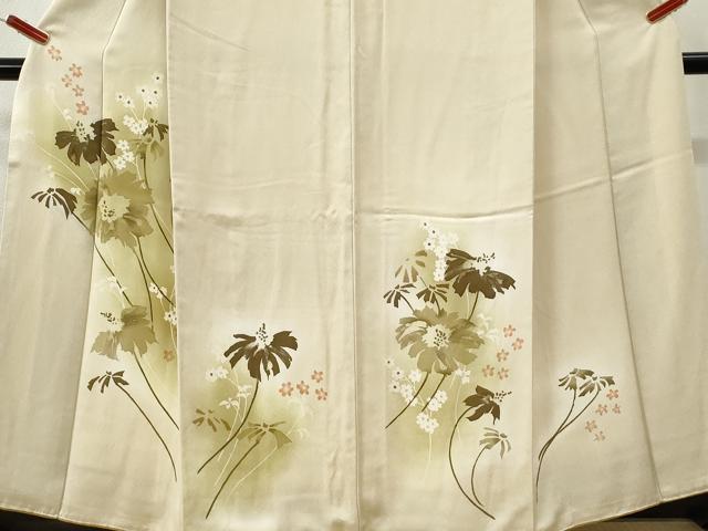 平和屋着物●訪問着　ろうけつ染　草花文　暈し染め　正絹　逸品　CABI3123yc