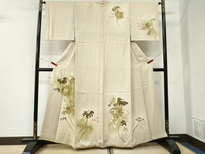 平和屋着物●訪問着　ろうけつ染　草花文　暈し染め　正絹　逸品　CABI3123yc