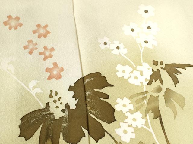 平和屋着物●訪問着　ろうけつ染　草花文　暈し染め　正絹　逸品　CABI3123yc