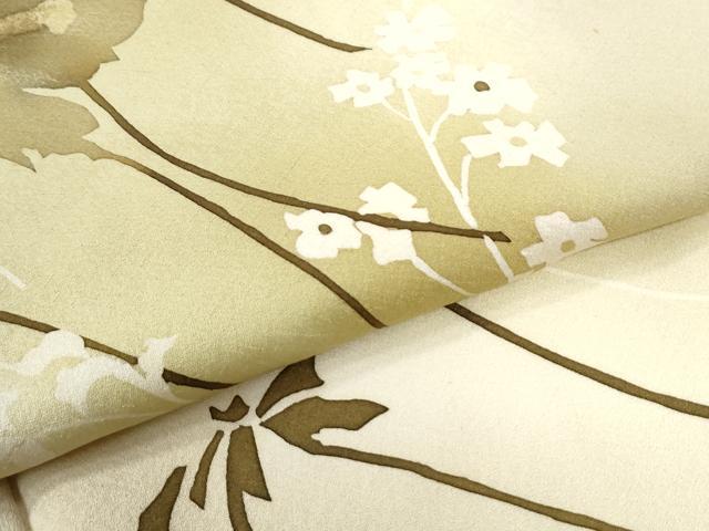 平和屋着物●訪問着　ろうけつ染　草花文　暈し染め　正絹　逸品　CABI3123yc