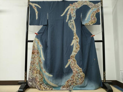 平和屋着物●訪問着　作家物　辻が花　絞り　暈し染め　正絹　逸品　CABI3124yc