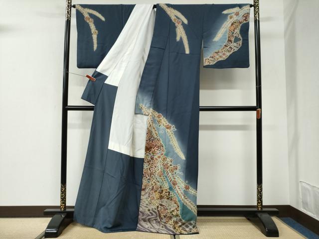 平和屋着物●訪問着　作家物　辻が花　絞り　暈し染め　正絹　逸品　CABI3124yc