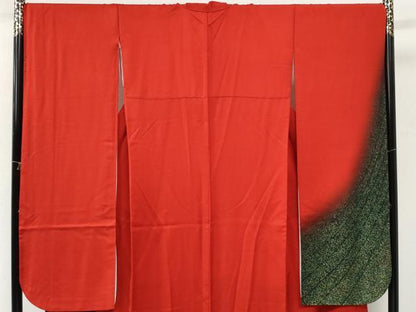 平和屋着物●染色作家　斉藤三才　振袖　三才鳥　暈し染め　金彩　正絹　逸品　CABI3125yc