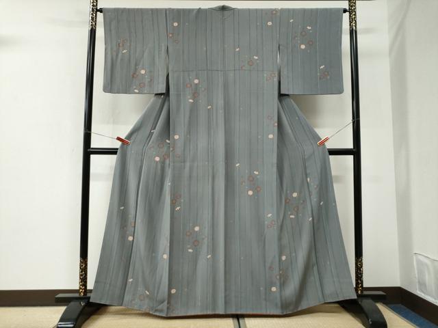 平和屋着物●上質な小紋　舞花文　正絹　逸品　CABI3131yc