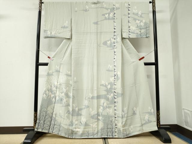 平和屋着物●訪問着　友禅　カラー　正絹　逸品　CABI3133yc
