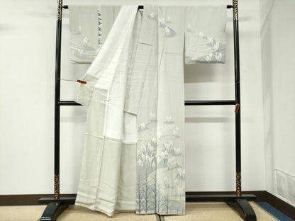 平和屋着物●訪問着　友禅　カラー　正絹　逸品　CABI3133yc
