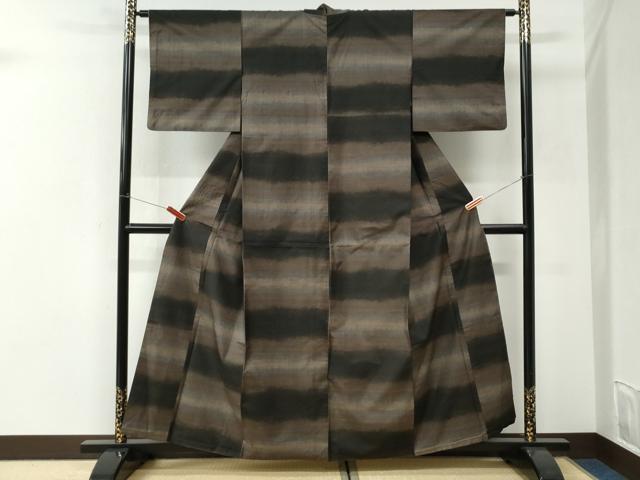 平和屋着物●本場大島紬　9マルキ　変わり市松文　正絹　逸品　CABI3137yc