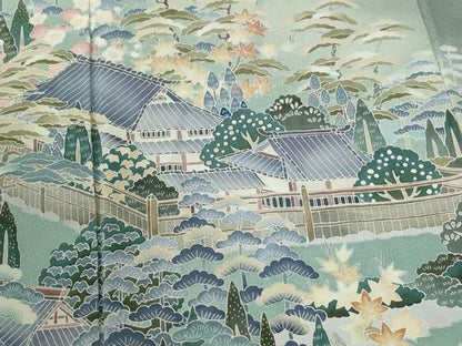平和屋着物●訪問着　友禅　作家物　嵯峨野　風景文　暈し染め　正絹　逸品　CABI3140yc