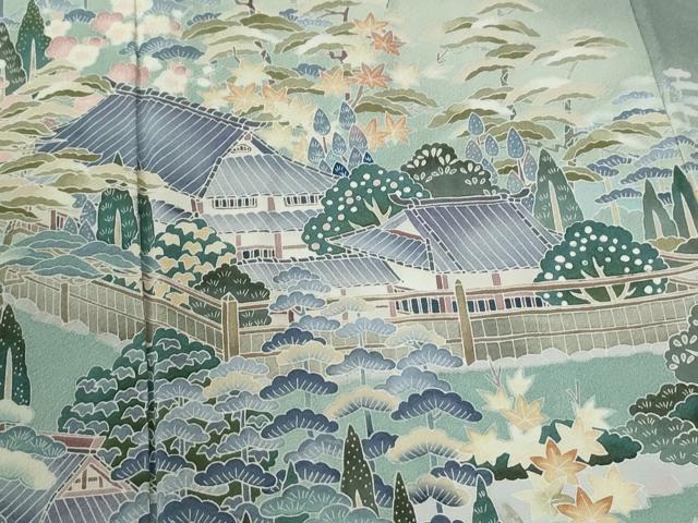 平和屋着物●訪問着　友禅　作家物　嵯峨野　風景文　暈し染め　正絹　逸品　CABI3140yc
