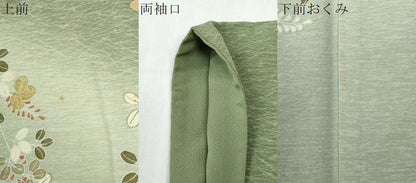平和屋着物●訪問着　枝花文　暈し染め　金彩　正絹　逸品　CABI3141yc