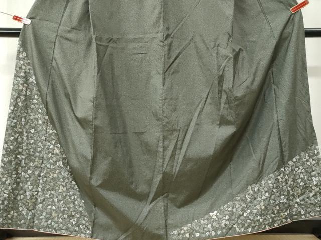 平和屋着物●訪問着　本場染大島紬　総刺繍　葡萄唐草文　金糸　正絹　逸品　CABI3142yc