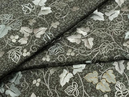 平和屋着物●訪問着　本場染大島紬　総刺繍　葡萄唐草文　金糸　正絹　逸品　CABI3142yc