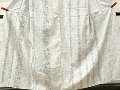 平和屋着物●訪問着　ぜんまい紬　更紗草花間道　正絹　逸品　未使用　CABI3145yc