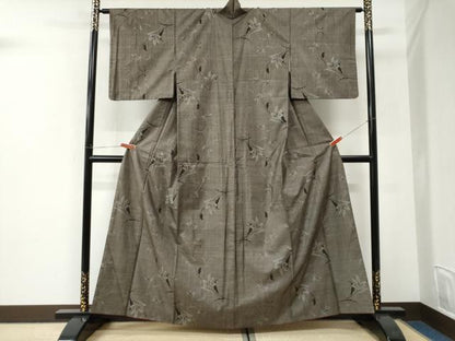 平和屋着物●本場大島紬　9マルキ　花唐草文　正絹　逸品　CABI3146yc