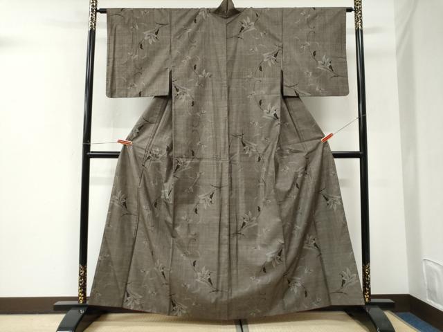 平和屋着物●本場大島紬　9マルキ　花唐草文　正絹　逸品　CABI3146yc