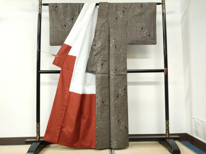 平和屋着物●本場大島紬　9マルキ　花唐草文　正絹　逸品　CABI3146yc