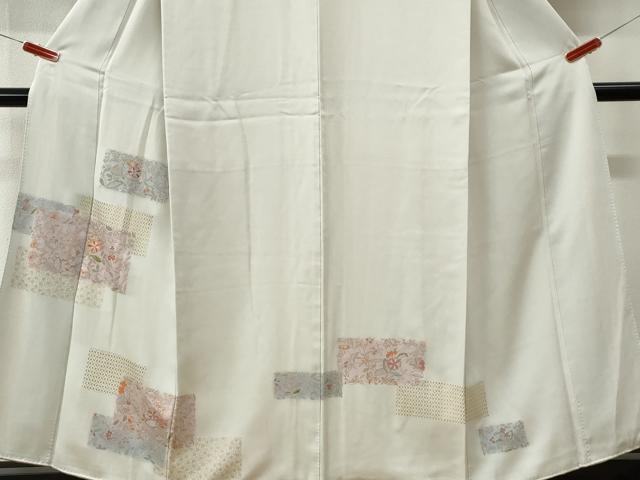 平和屋着物●訪問着　刺繍　短冊重ね花唐草文　金彩　正絹　逸品　CABI3147yc