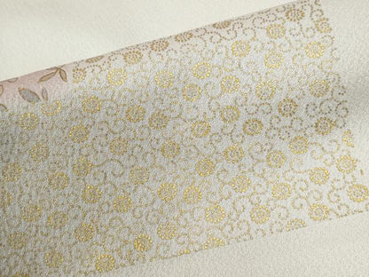平和屋着物●訪問着　刺繍　短冊重ね花唐草文　金彩　正絹　逸品　CABI3147yc
