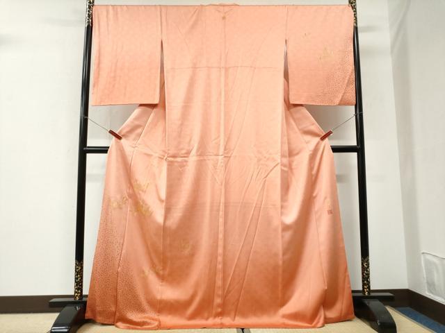 平和屋着物●人間国宝　福田喜三郎　訪問着　草木箔散らし　暈し染め　金彩　ロング丈　正絹　逸品　CABI3148yc