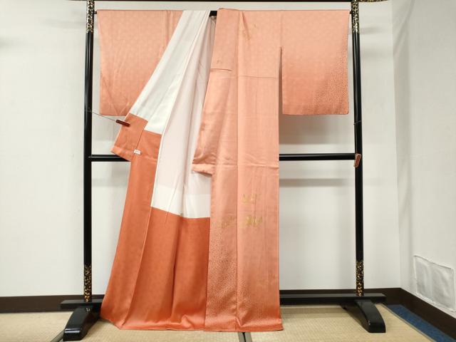 平和屋着物●人間国宝　福田喜三郎　訪問着　草木箔散らし　暈し染め　金彩　ロング丈　正絹　逸品　CABI3148yc