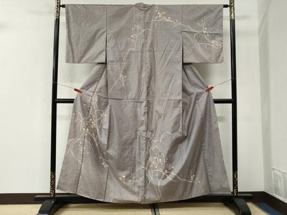 平和屋着物●訪問着　本場染大島紬　枝花文　正絹　逸品　CABI3149yc